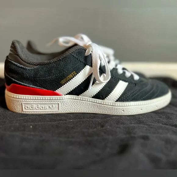 adidas gazelle silver green womens Adidas Busenitz Vintage Skate Shoes-White/Grey/Red/Gum – Stratosphere  Skateboards main image 0